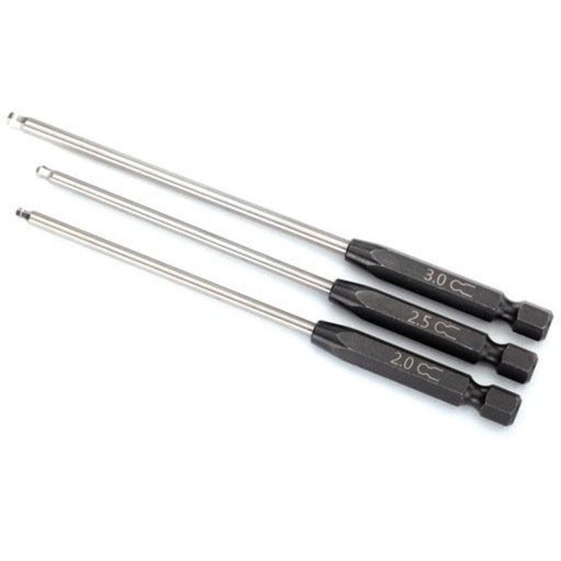 TRA8716X Speed Bit Set hex driver, 3 piece ball-end (2.0mm, 2.5mm, 3.0mm) 1/4 drive