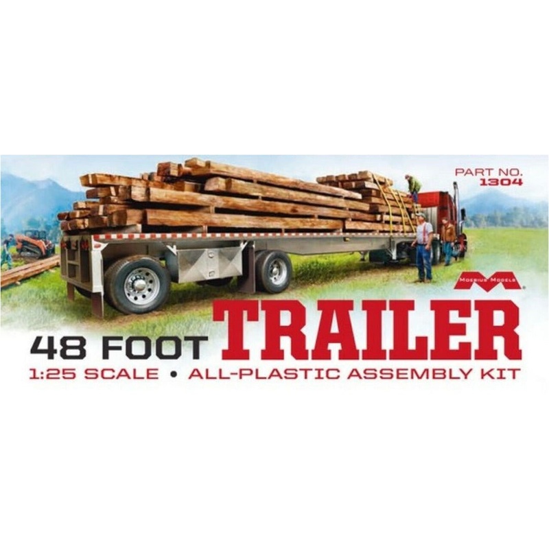 48′ Flatbed Trailer w/Cambered Deck 1/25 #1304 by Moebius