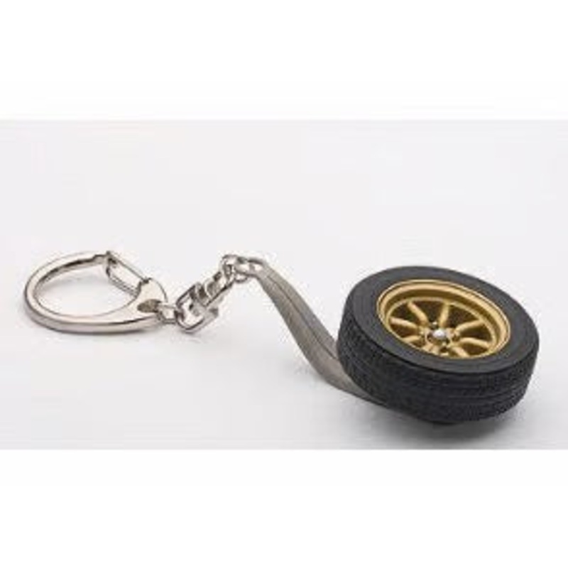 [ Back-order ] AUTOart 41568 1:18 8 spoke wheel key chain gold 10cm