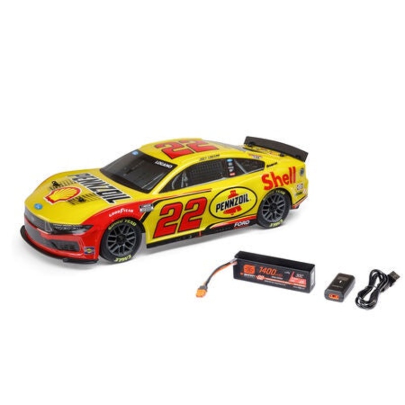 Losi NASCAR #22 Ford Mustang 1/12 2S AWD RTR On-Road Car (Joey Logano) w/2.4GHz Transmitter, Battery, & Charger – LOS1122522