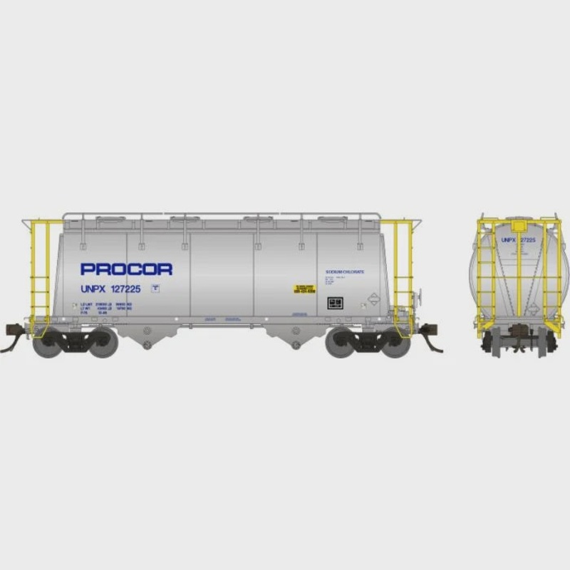 Rapido HO Procor 3000cuft Aluminum Hopper: w/Handrail & Wordmark: #2 – 172002