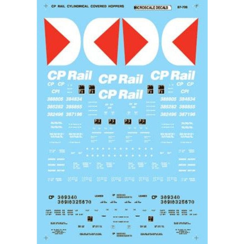 Railroad Decal Set – Canadian Pacific — Cylindrical Covered Hopper 1976+