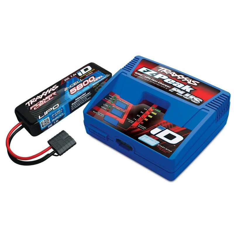 Traxxas EZ-Peak Multi-Chemistry Battery Charger (TRA2970) with 1x 5800mAh 7.4V 2Cell 25C LiPo Batteries (TRA2843X) – TRA2992