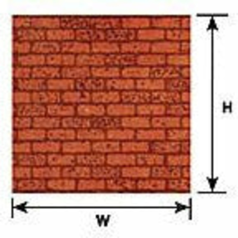 Plastruct 1/24 G scale Red Brick Sheet PLA91882