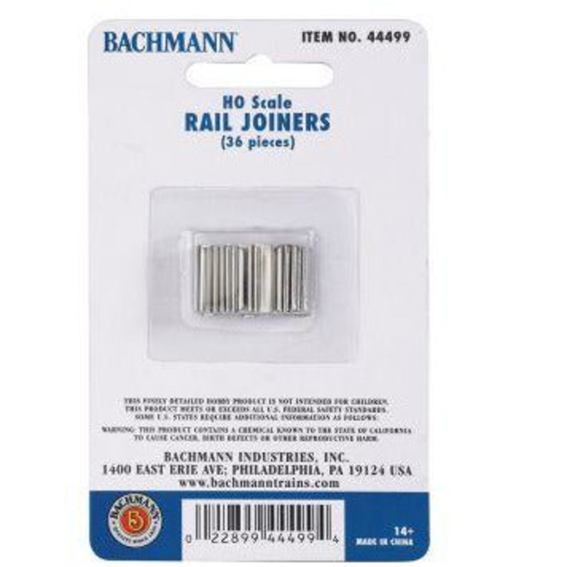 HO Scale Rail Joiners 36pcs by Bachmann #44499
