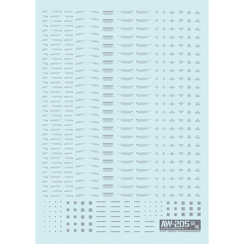 System Markings (Dark Grey) Waterslide Decals AW-205
