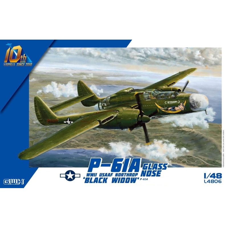 WWII USAAF Northrop P-61A Black Widow Glass Nose /w New Tools Parts 1/48 #L4806 by GWH