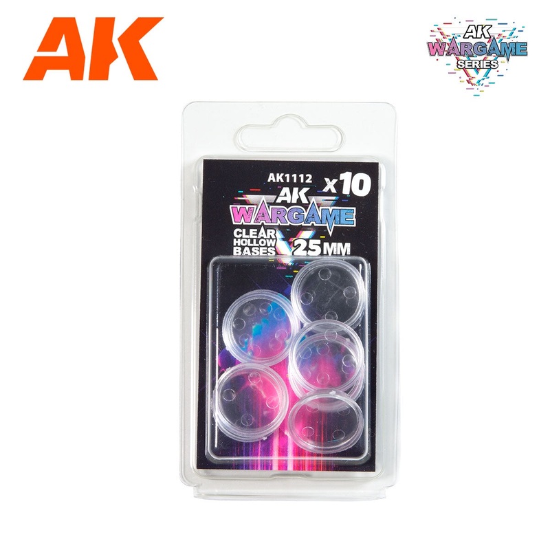 AK Interactive Plastic Wargame Bases Clear Hollow Base – 25mm (10 Units) AK-1112