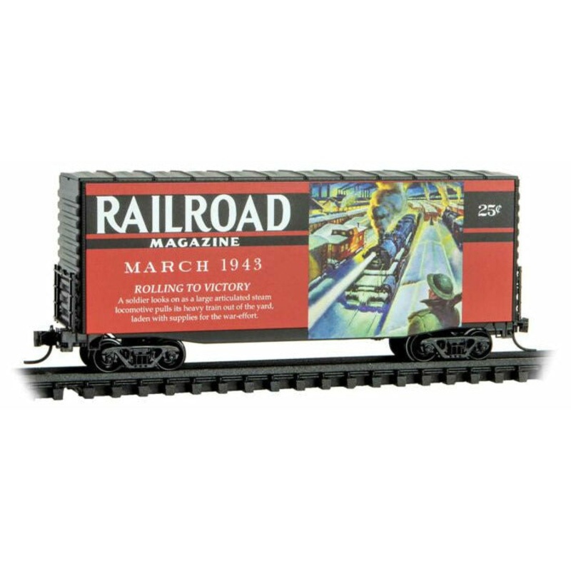 Pullman-Standard 40′ Hy-Cube Boxcar – Ready to Run Railroad Magazine, March 1943 (Red, Black; Days Gone By #1)