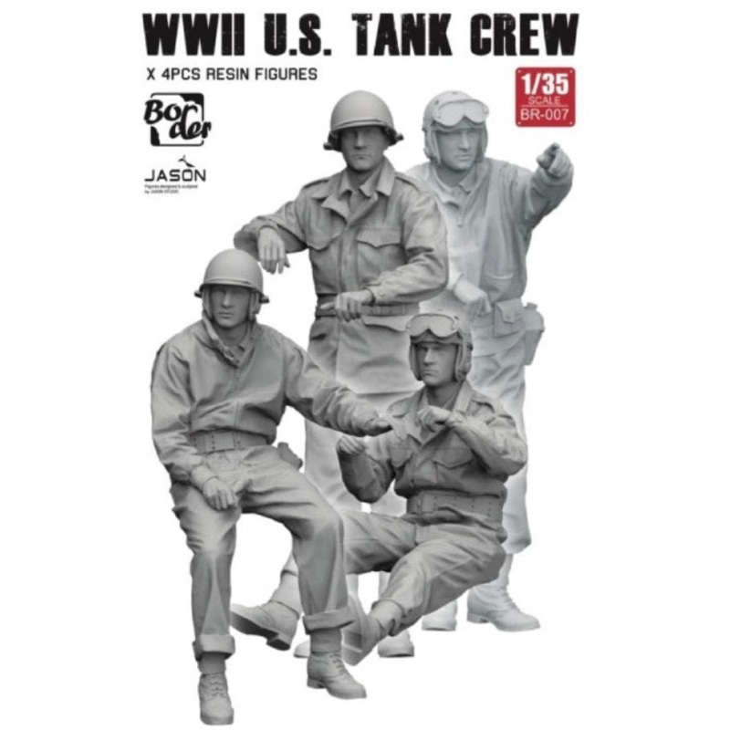 WWII US Tank Crew 4 Resin Figs 1/35 #BR-007 by Border Models