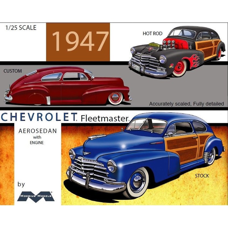 1947 Chevrolet Fleetmaster Aerosedan 1/25 Model Kit #2301 by Moebius