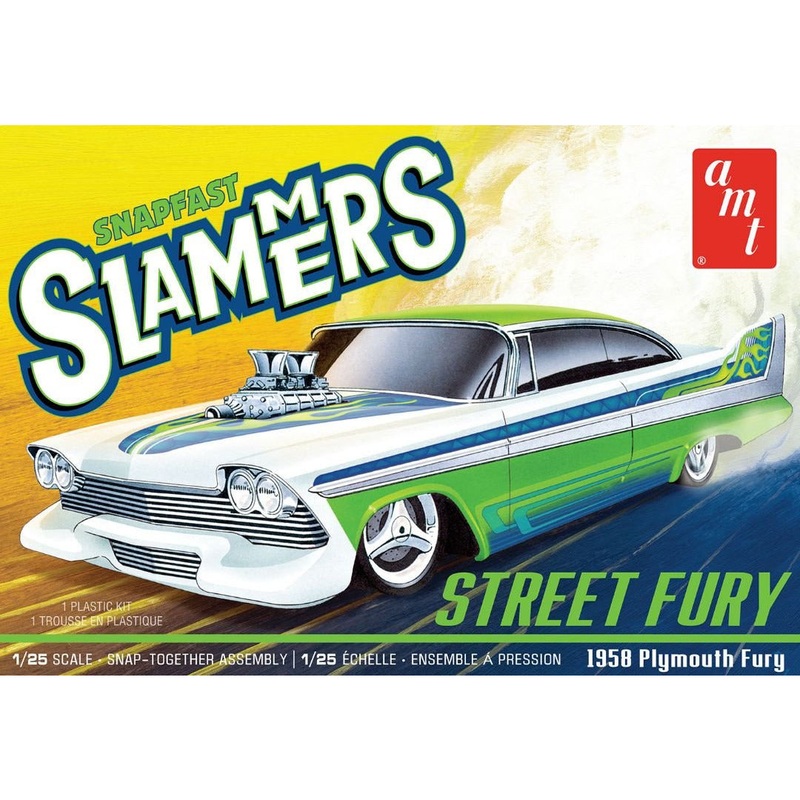 1958 Plymouth Fury Street Slammers 1/25 Model Car Kit by #1226M/12 by AMT