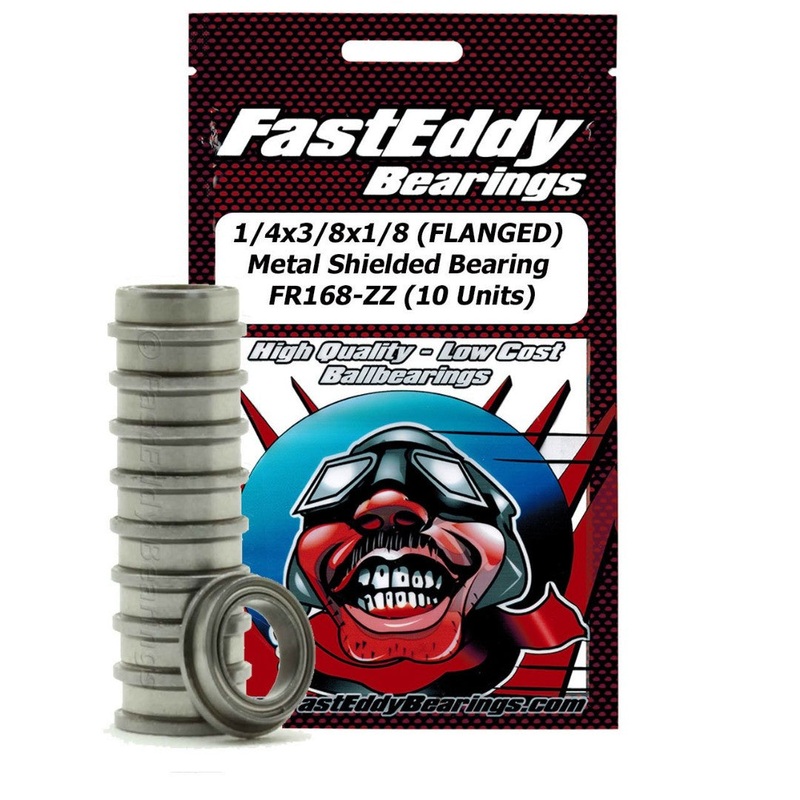 Fast Eddy 1/4×3/8×1/8 Flanged Metal Shielded Bearing FR168-ZZ (10)