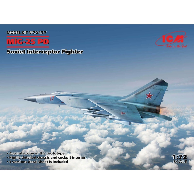 MiG-25PD – Soviet Interceptor Fighter 1/72 #72177 by ICM