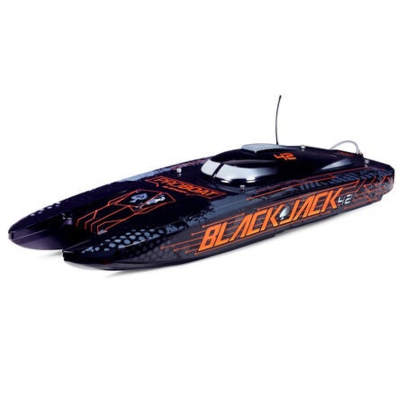 Blackjack 42 8S Brushless Catamaran RTR: Black/Orange