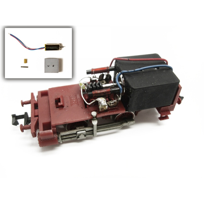 Conversion kit with bell armature motor Fleischmann locomotive 7