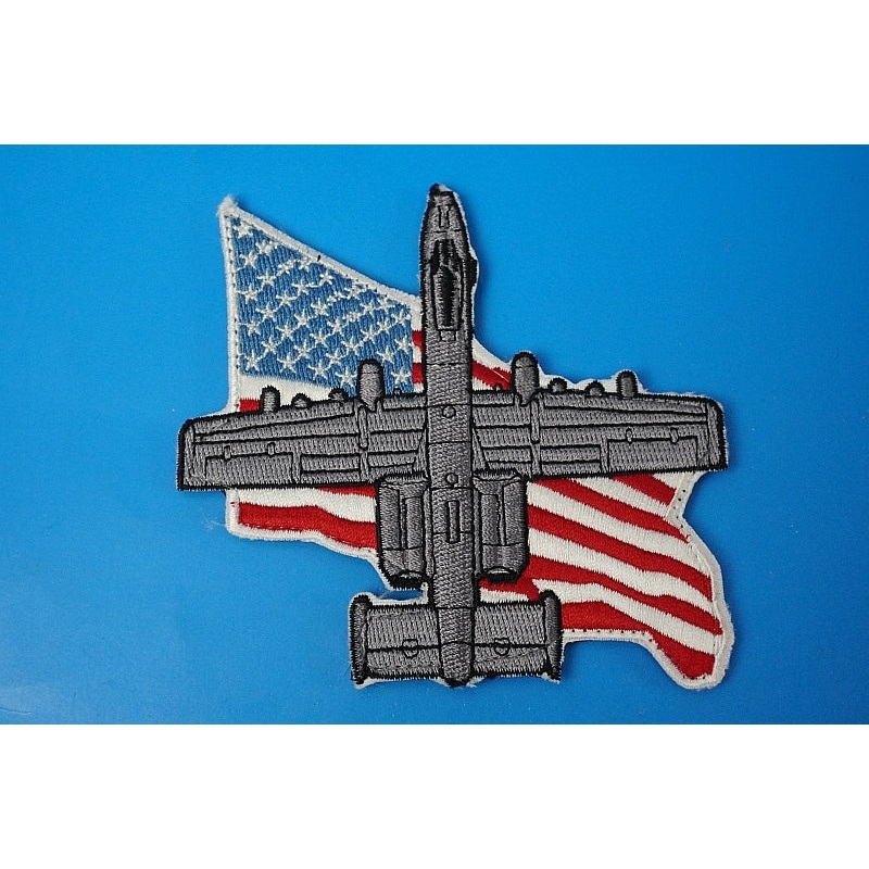 Patch USAF A-10 Thunderbolt silhouette Stars and Stripes with hook and loop
