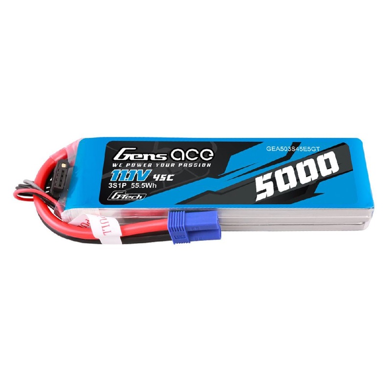 Gens Ace G-Tech 5000mAh 3S1P 45C 11.1V LiPo Pack With EC5 Plug – GEA503S45E5GT