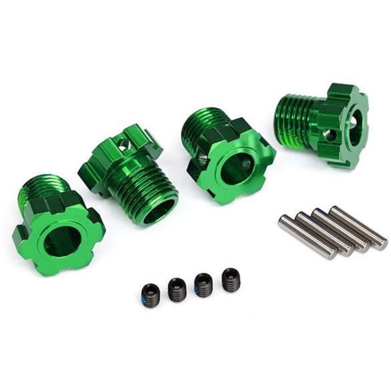TRA8654G Traxxas Wheel hubs, splined, 17mm (green-anodized) (4)/ 4×5 GS