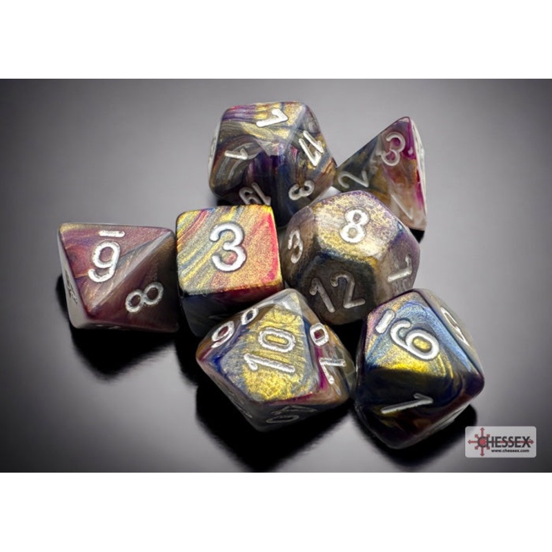 Chessex Mini Festive 7-Die Set Carousel/White CHX20440