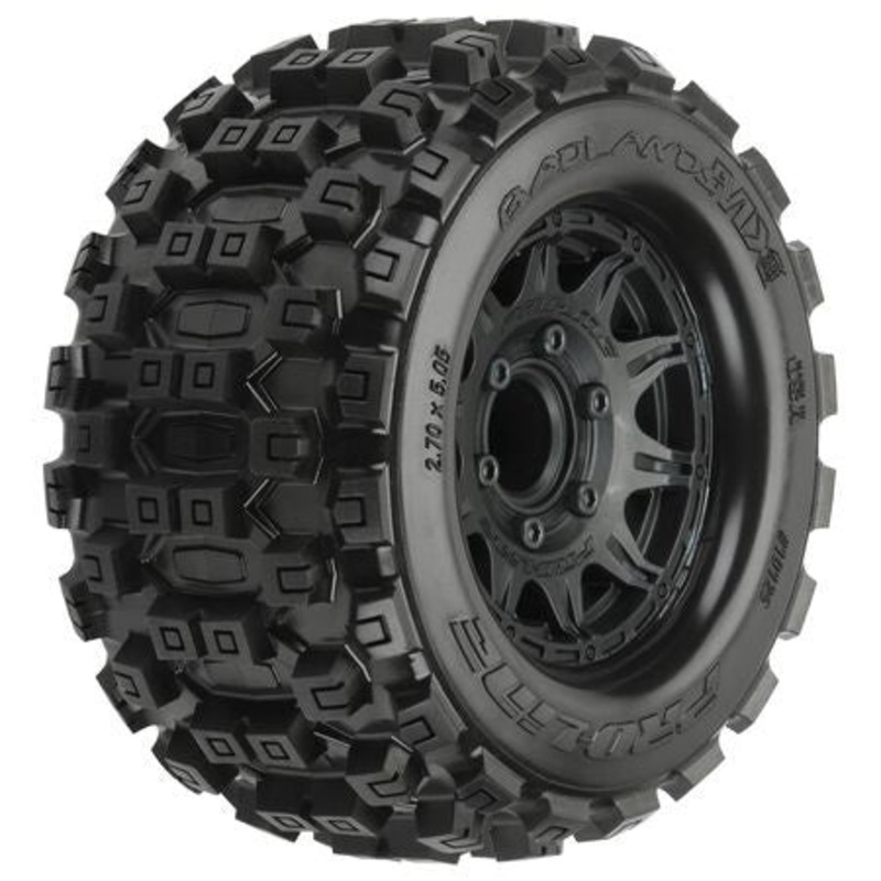 Pro-Line Badlands MX28 2.8 Pre-Mounted Tires w/Raid 6×30 Wheels (2) (M2) (Black) w/Removable Hex – PRO1012510