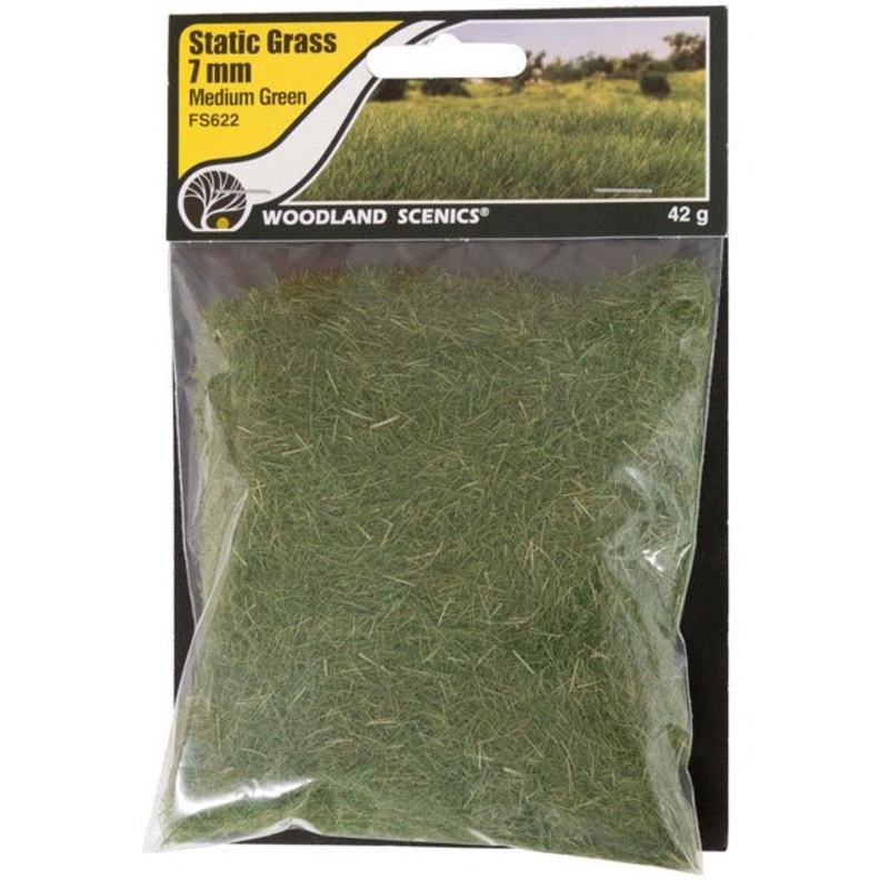 Woodland Scenics Static Grass – 7mm Medium Green WOO622