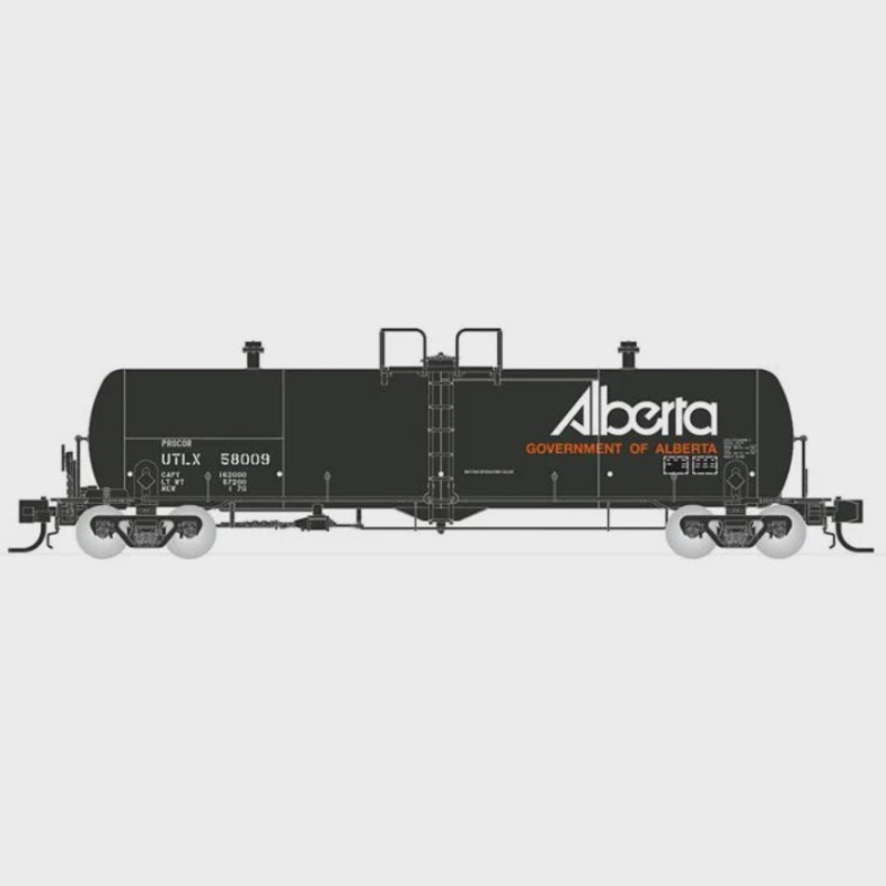 Procor 20K gal Tank Car: UTLX Gov. of Alberta As Delivered – Single Car