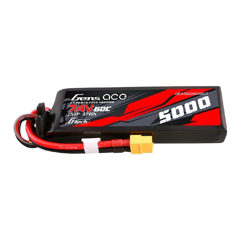 Gens Ace G-Tech 5000mAh 7.4V 60C 2S1P Short-Size LiPo XT60 Plug – GEA502S60X6GT