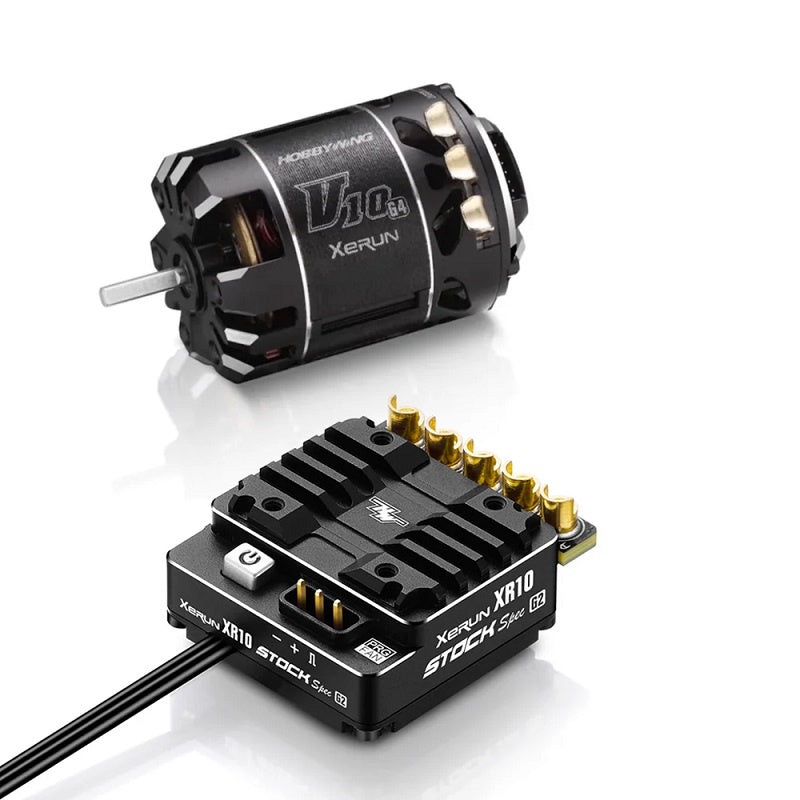 Hobbywing XR10 Stock 2S G2 ESC & V10 G4R 21.5T Motor Combo – HWI38020379