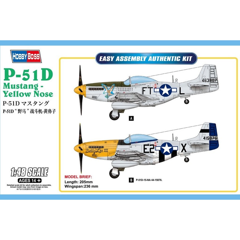 P-51D Mustang – Yellow Nose 1/48 by Hobby Boss
