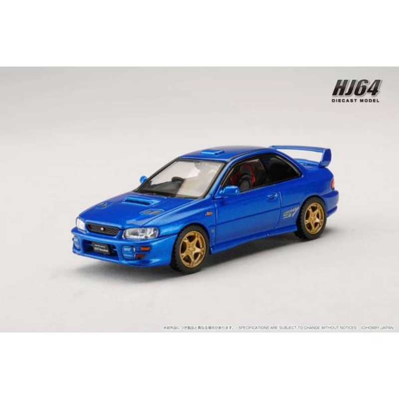 [ Back-order ] Hobby Japan HJ641079FBL 1:64 SUBARU Impreza PURE SPORTS COUPE WRX type R STi Version GC8 X Limited SONIC BLUE MICA  Diecast model car