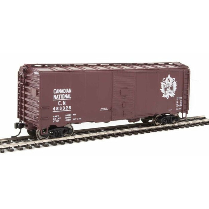 40′ Association of American Railroads 1944 Boxcar – Ready to Run Canadian National #483328 (CNR Serves All Canada Graphic)