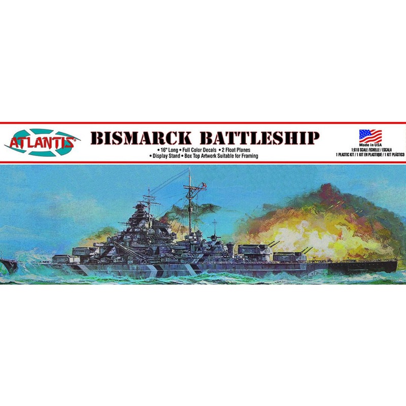 Bismarck German Battleship 16 Model Ship Kit #3008 by Atlantis