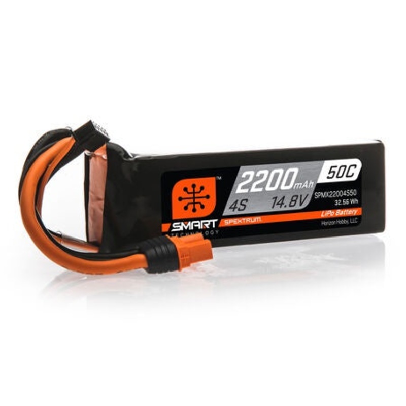 Spektrum 14.8V 2200mAh 4S 50C Smart LiPo Battery: IC3 – SPMX22004S50