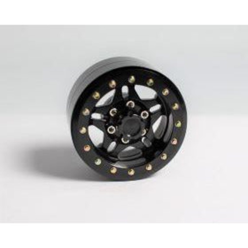 APS 1.9 5-Spokes Beadlock Wheels(4) for Crawlers Black APS28501K
