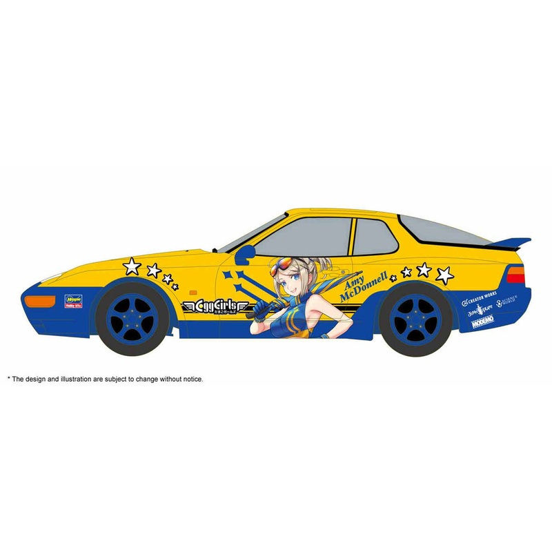 Porsche 968 Egg Girls Amy Mcdonnell 1/24 Model Car Kit #52338 by Hasegawa