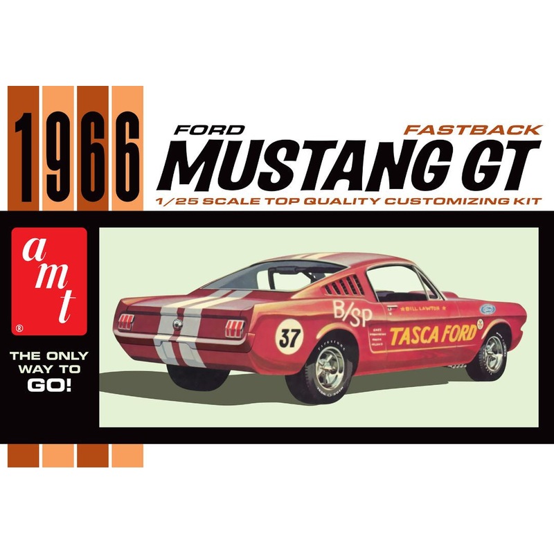 1966 Ford Mustang Fastback 2+2 1/25 Model Car Kit #1305 by AMT