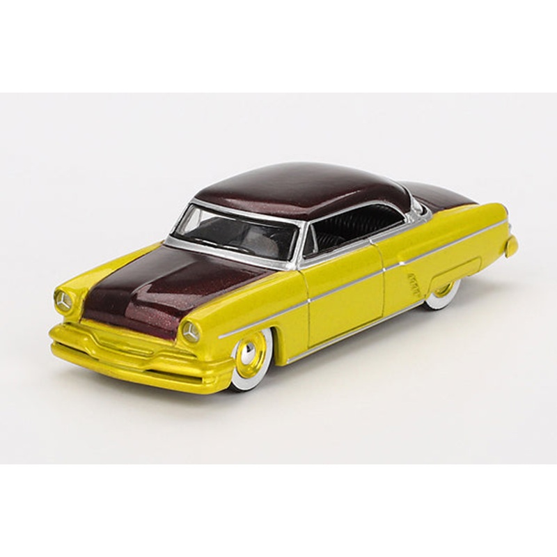 [ Back-order ] TSM MINI-GT MGT00794-BL 1:64 Lincoln Capri Hot Rod 1954 Lime Yellow LHD Blister Pack model car