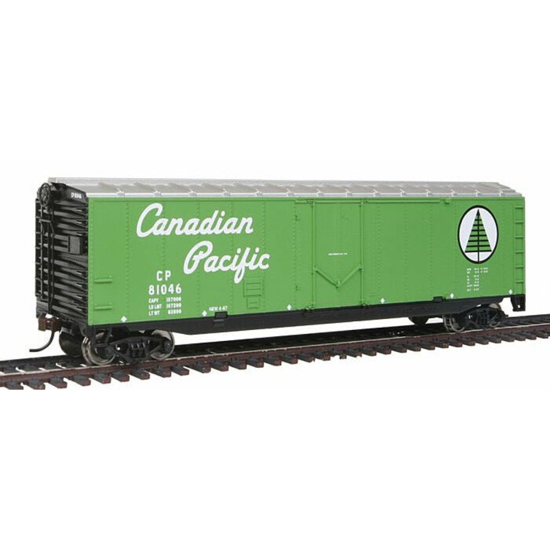 50′ Plug-Door Boxcar – Ready to Run Canadian Pacific (green; Newsprint Service Logo, Script Lettering)