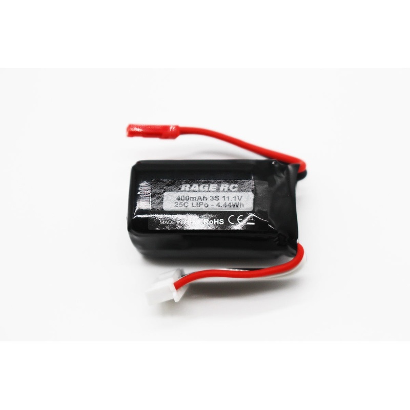 RageRC 3S 11.1V 400mAh LiPo with JST plug; P-51D BL – RGRA1632
