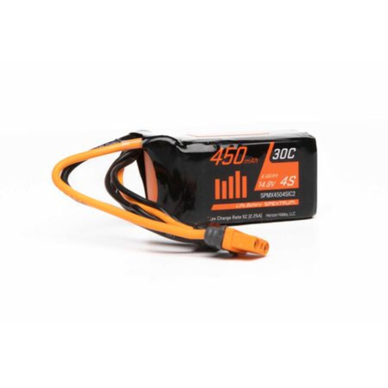 Spektrum RC 4S 30C LiPo Battery w/IC2 Connector (14.8V/450mAh) – SPMX4504SIC2