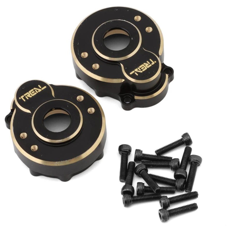 Treal Hobby Traxxas TRX-4 Heavy Brass Outer Portal Housing Covers (Black) (2) (42g) – TLHTTRX4-47
