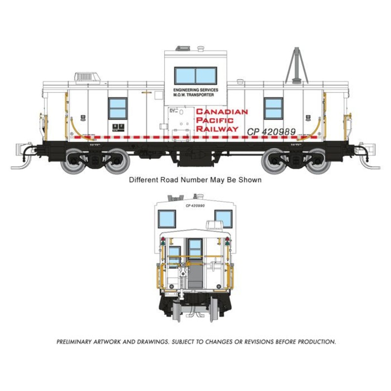 Rapido 510008 N Angus Shops Wide Vision Caboose with Lights, Canadian Pacific #420990