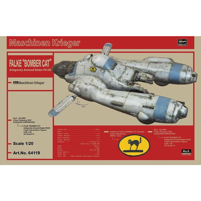 Antigravity Armored Raider Pkf.85 Falke Bomber Cat 1/20 Ma.K. Model Kit #64119 by Hasegawa