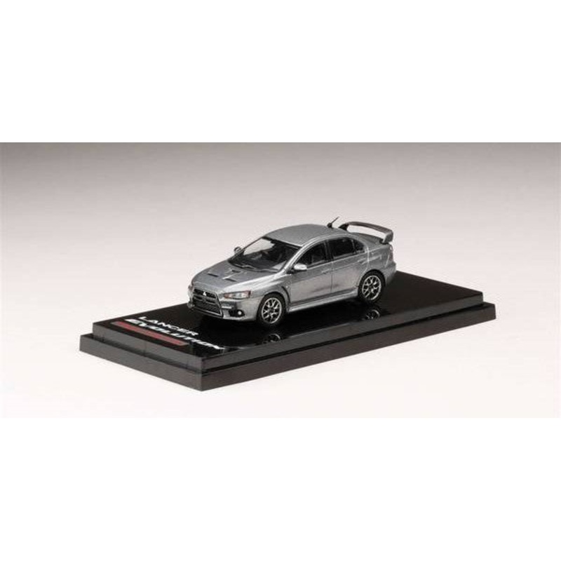 [ Back-order ] Hobby Japan HJ642053AGM 1:64 MITSUBISHI LANCER EVOLUTION 10 FINAL EDITION WITH ENGINE DISPLAY MODEL TITANIUM GRAY METALLIC Diecast model car