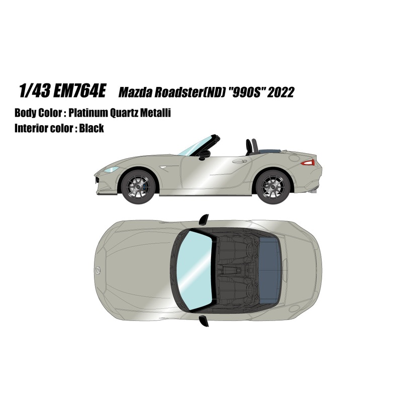 [ Back-order ] Make Up EIDOLON EM764E 1:43 Mazda Roadster (ND) 990S 2022 Platinum Quartz Metallic White