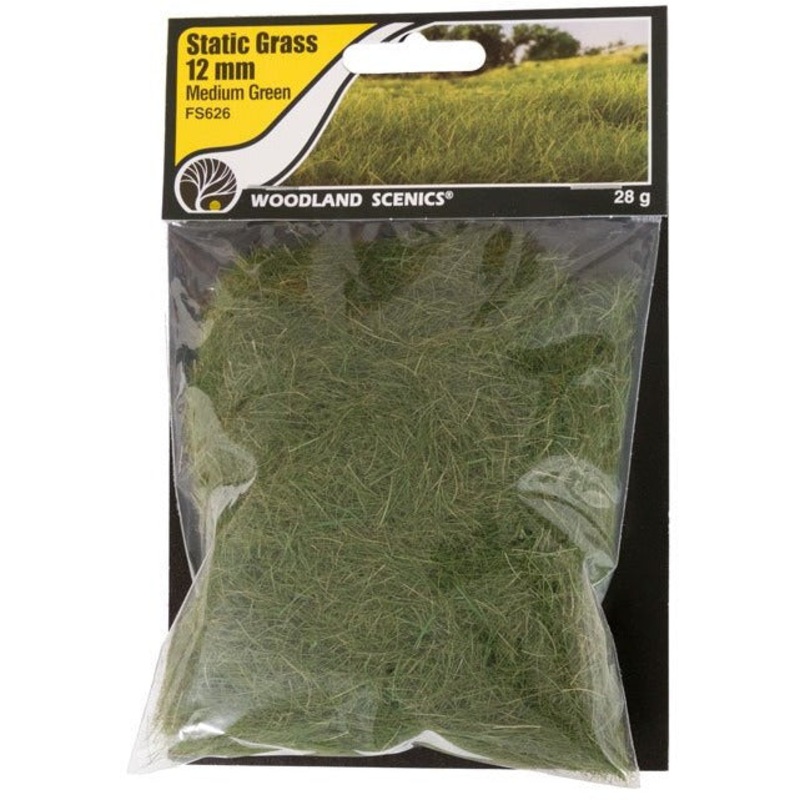 Woodland Scenics Static Grass – 12mm Medium Green WOO626
