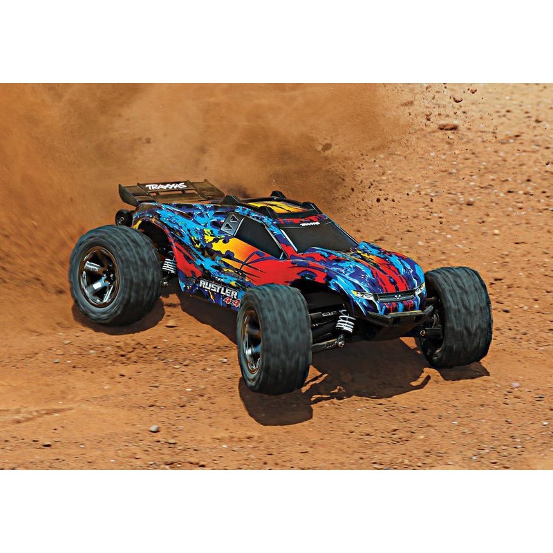 Traxxas 1/10 4WD Stadium Truck RTR Brushless Rustler VXL – Assorted Colours TRA67076-4