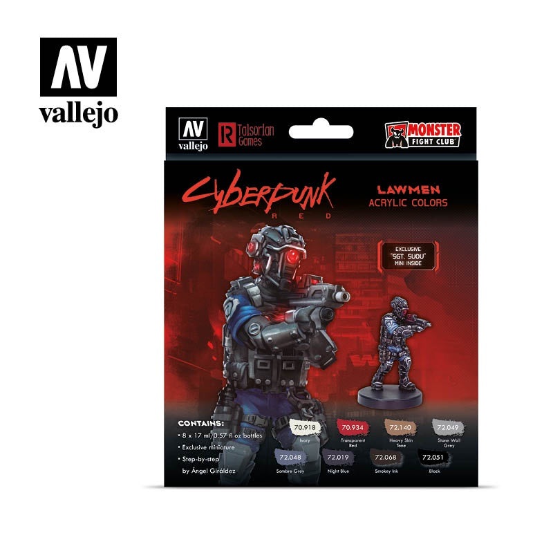 VAL72308 Cyberpunk Red Lawmen Sgt. Suou Paint Set