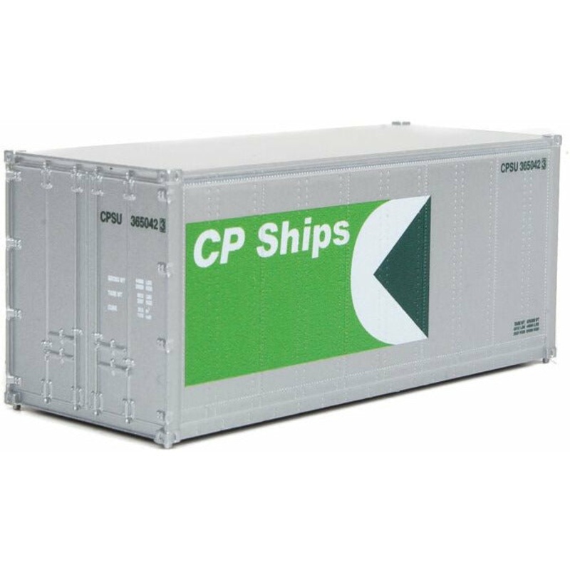 Woodland Scenics 20′ Smooth-Side Container CP Ships (White/Green) (HO) WOO8662